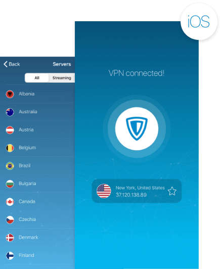 ZenMate VPN for iOS activated on iOS devices, namely iPhone and tablet